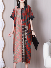 Wonderful Night Lapel Collar A-line Dress