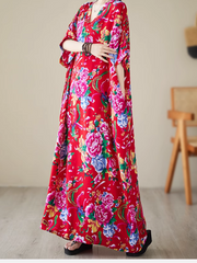 Elegance Cool Flower Kaftan Dress