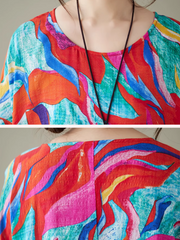 Breezy Bliss Summer Colorful Smock Dress