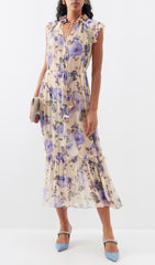 FLORAL SLEEVELESS MIDI DRESS