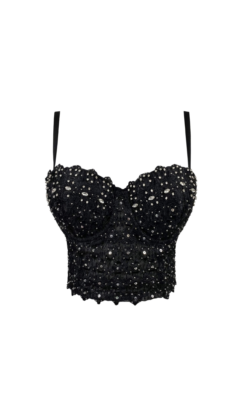 AMBERLIN RHINESTONE EMBROIDERED TOP