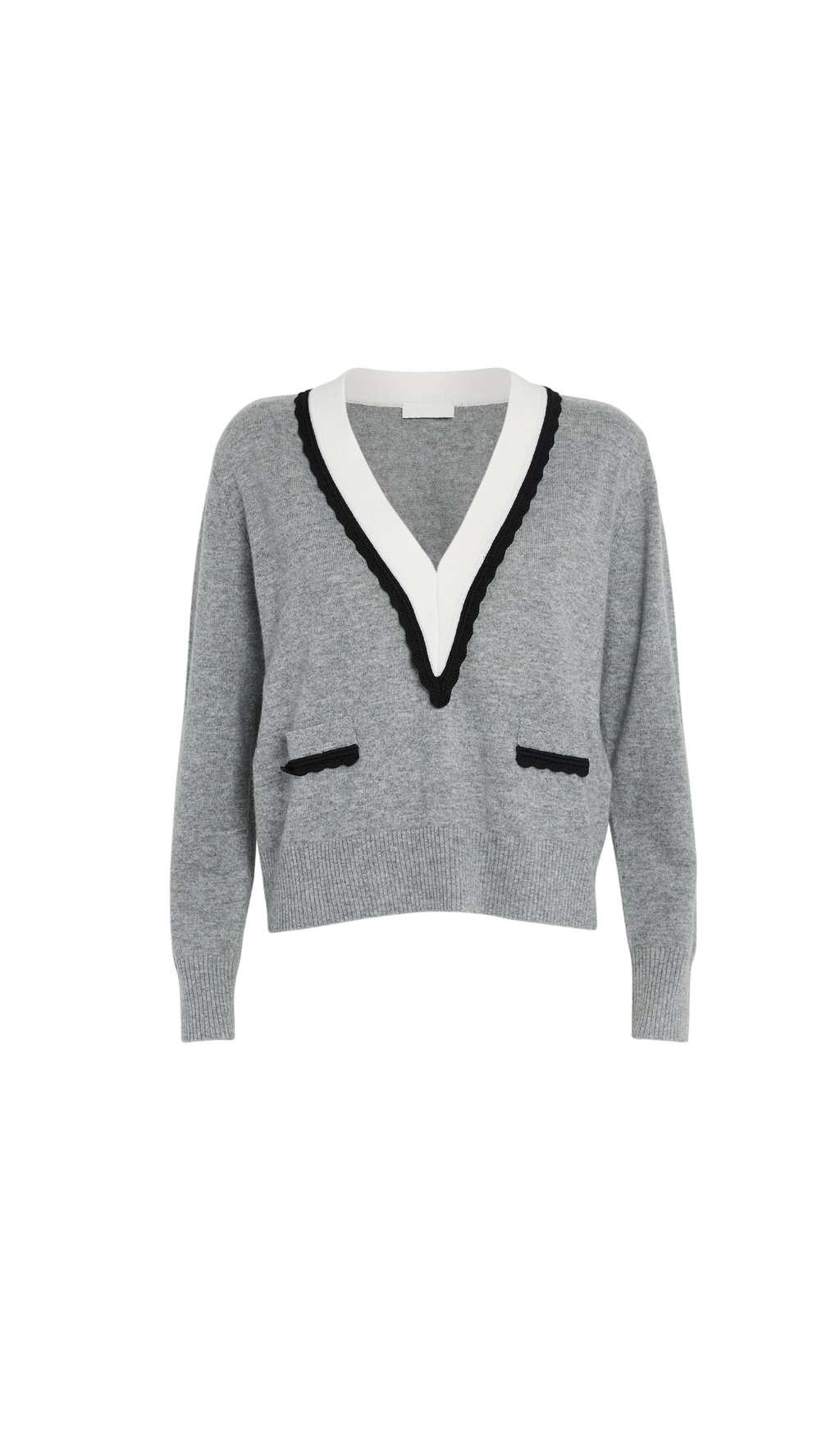 TWO TONE TRIM SWEATER