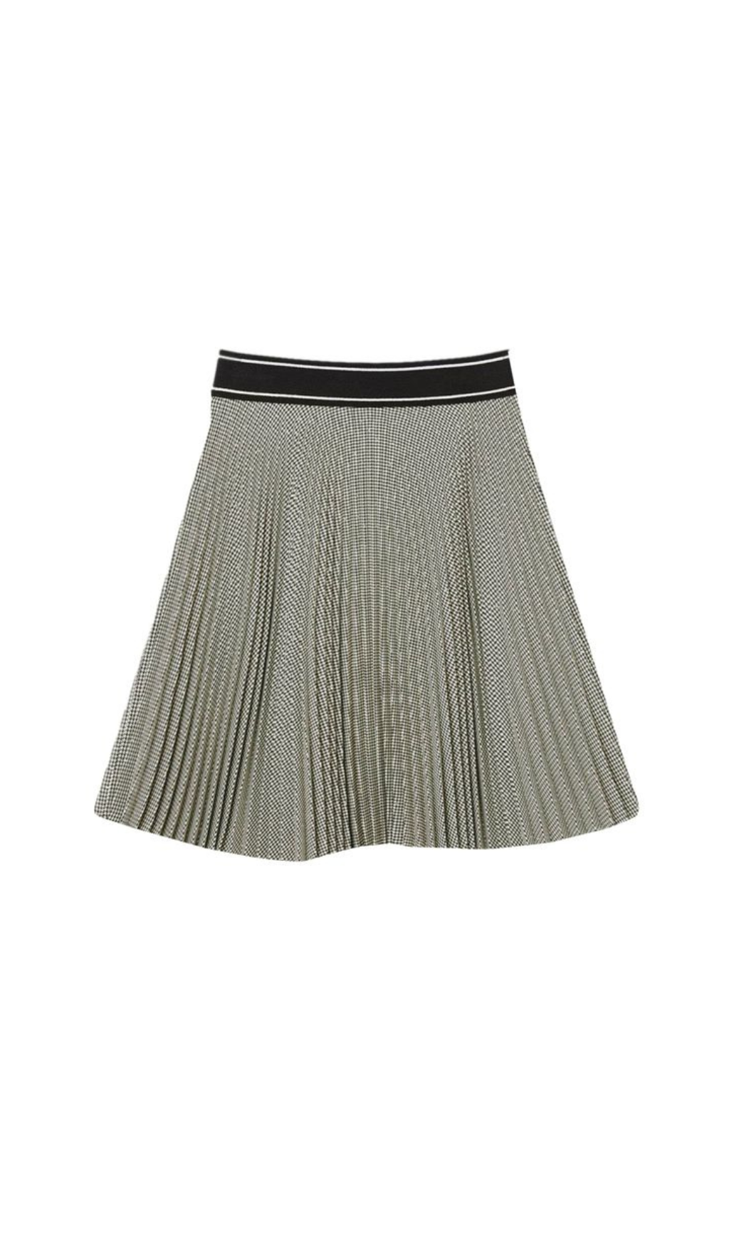 RHINESTONE HOUNDSTOOTH PLEATED MINI SKIRT