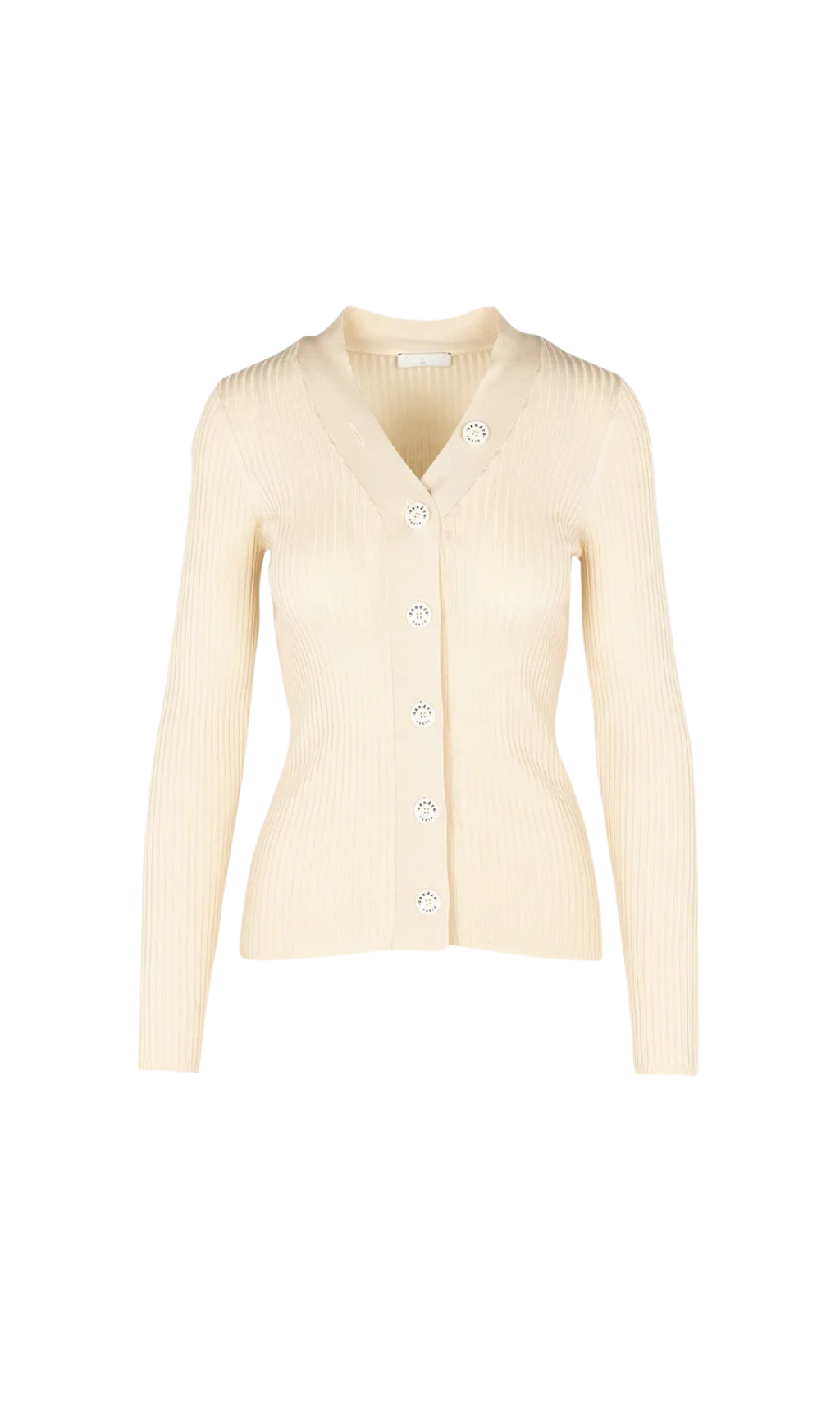 SPREAD COLLAR RIBBED CARDIGAN