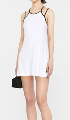 WHITE AND BLACK MOON LOGO ORGANIC COTTON MINI DRESS