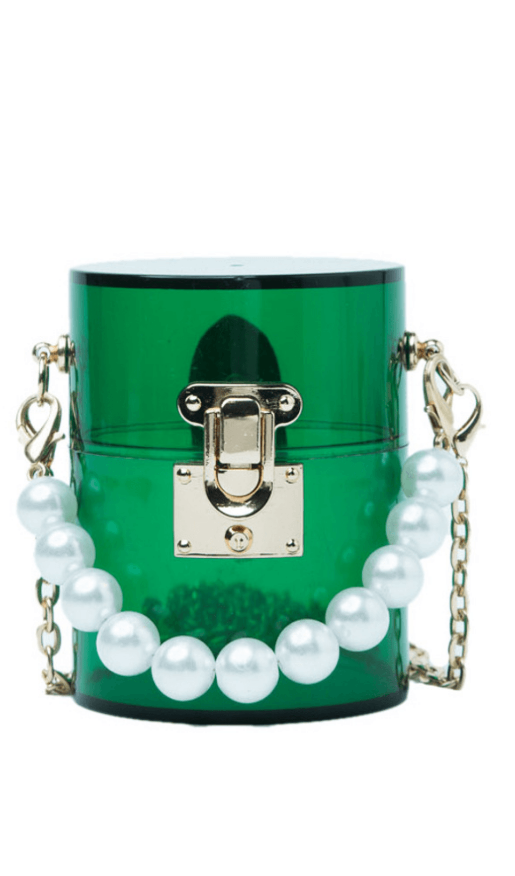 GREEN ACRYLIC PEARL JELLY BAG