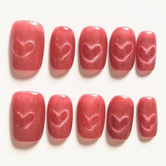 Cat Eye Heart Red