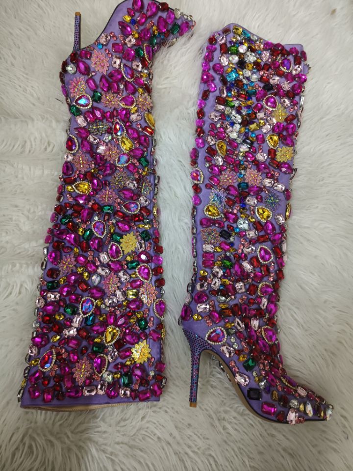 Pointed Toe High Thin Heel Boots