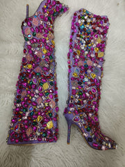 Pointed Toe High Thin Heel Boots