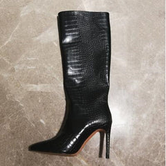 Knee  Embossed Boots