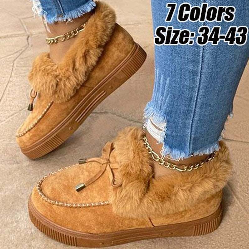 Ankle Suede Leather Snow Boots