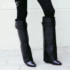 Genuine Leather  Knee-High Boots