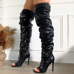 Side Zip Thin High Heel Boots