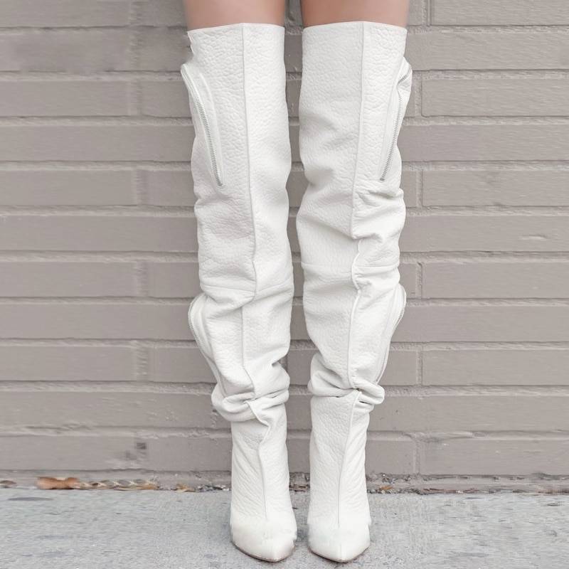 Pocket Thigh High Boots