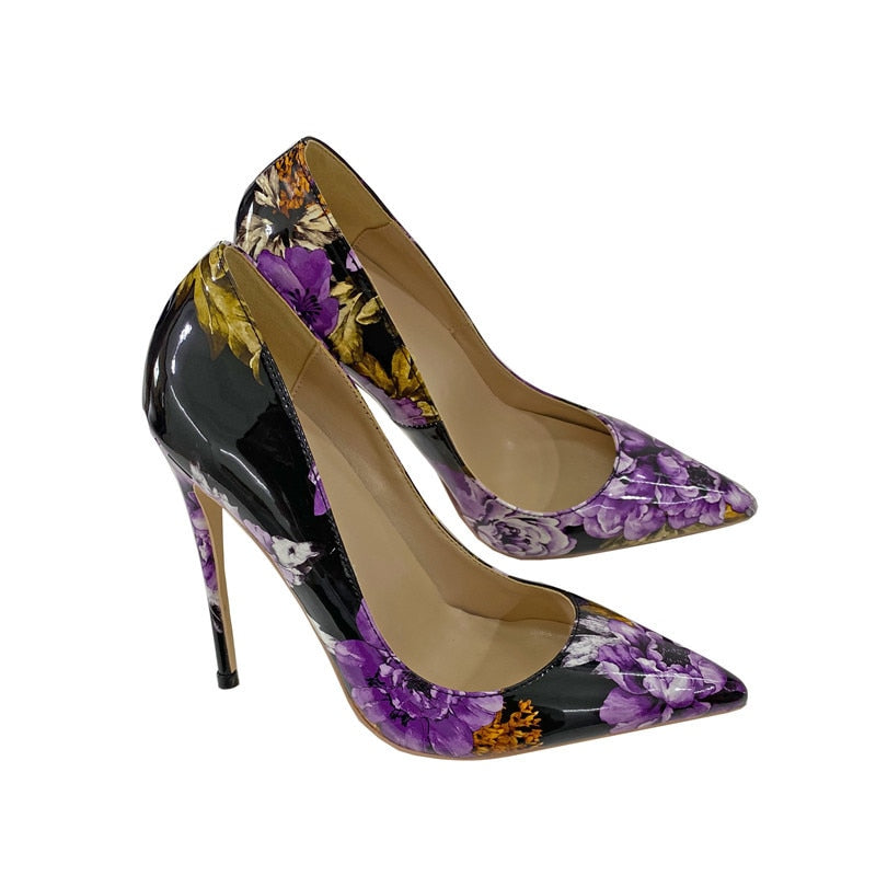 Floral Thin Heels Pumps