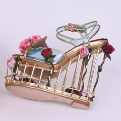 Rose Caged Heels Sandals