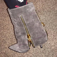 Zanotti Inspired Suede Sensory Flan Boots