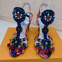 Colorful Rhinestone Sandals Inspired by Christian Louboutin