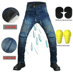 Winter waterproof men's biker jeans
