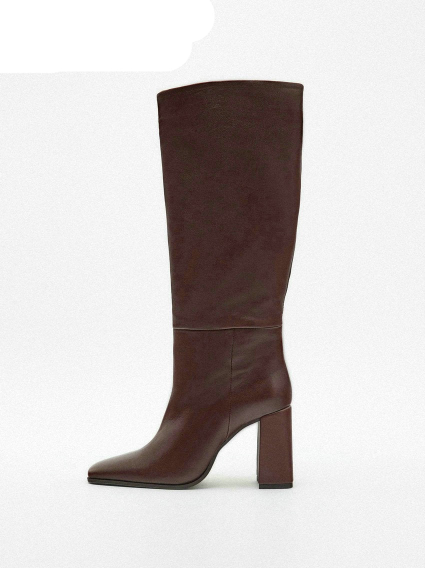 Knee High Square Boots