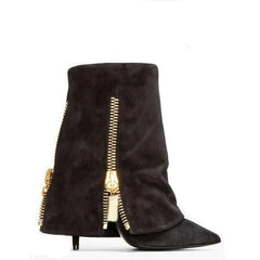 Zanotti Inspired Suede Sensory Flan Boots