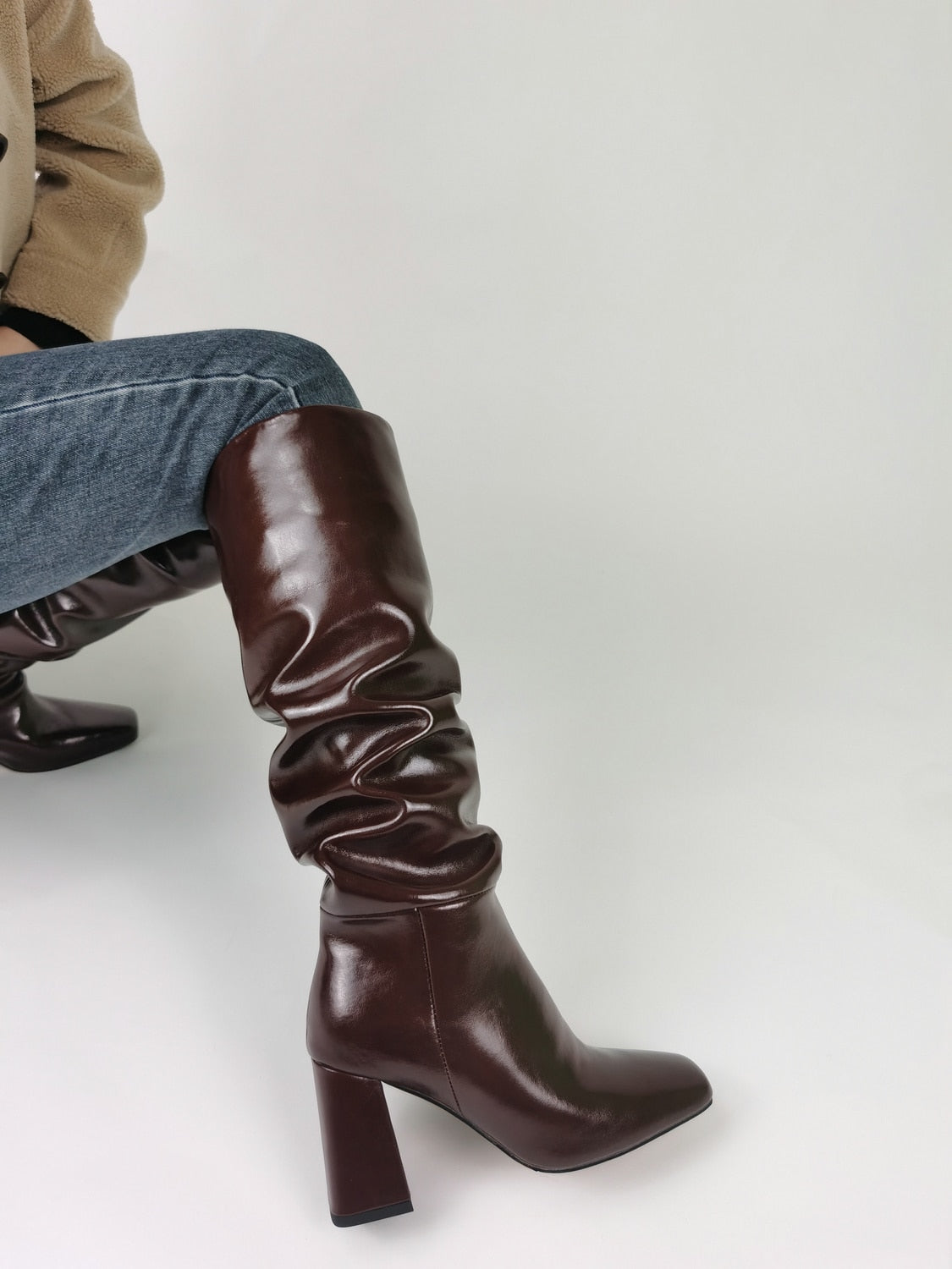 Knee High Square Boots