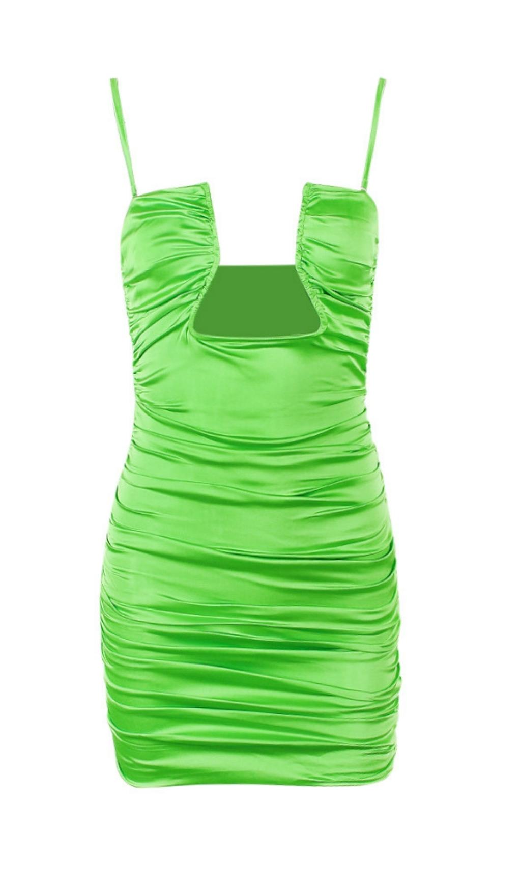 STRAPLESS  MINII DRESS IN GREEN