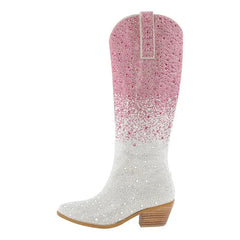 Retro Ombre Rhinestone Cowgirl Boots