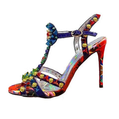 Colorful Rhinestone Sandals Inspired by Christian Louboutin