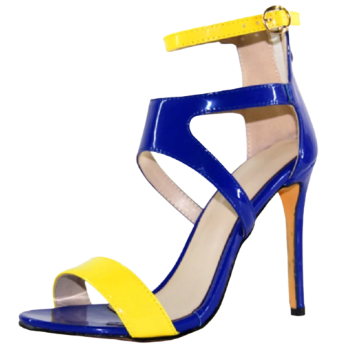 Blue and Yellow Strappy Sandals