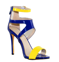 Blue and Yellow Strappy Sandals