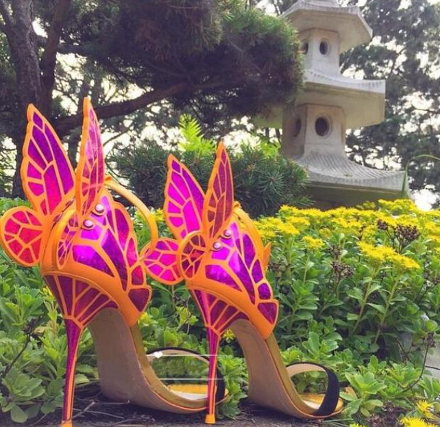 Sophia Webster Inspired "Chiara" Butterfly Strap Heel Sandals