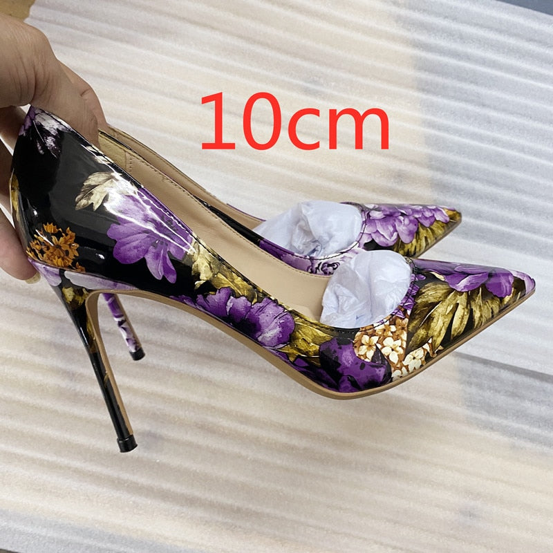 Floral Thin Heels Pumps