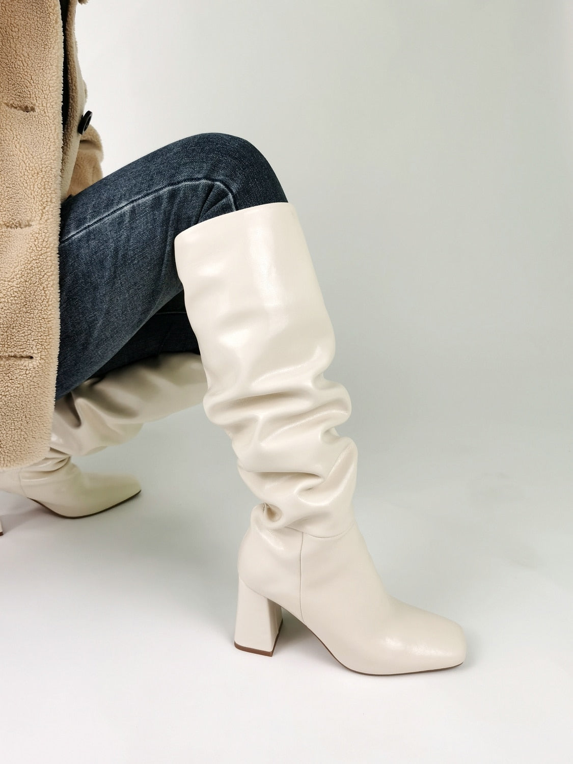 Knee High Square Boots