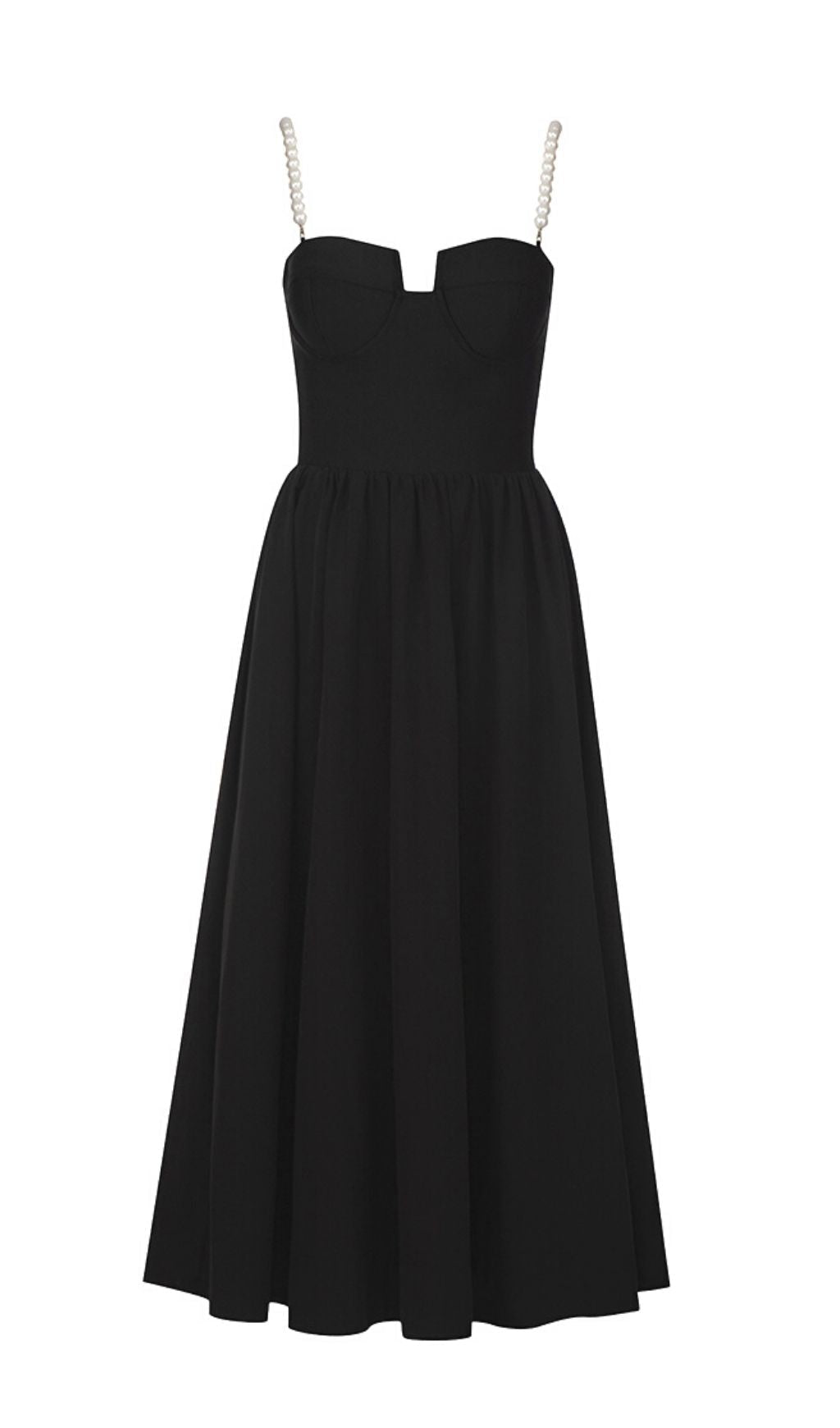 UMBRELLA HEMLINE MIDI DRESS IN BLACK