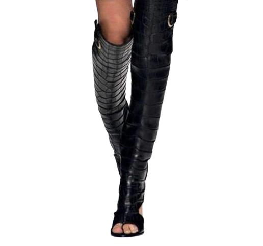 Open Toe Thigh High Boots