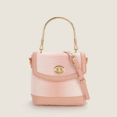 Cute Gradient Embossed Detail Foldover Top Handle Crossbody Bag - Pink
