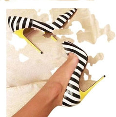 Zebra Stripe Pattern Banquet Heel Pumps