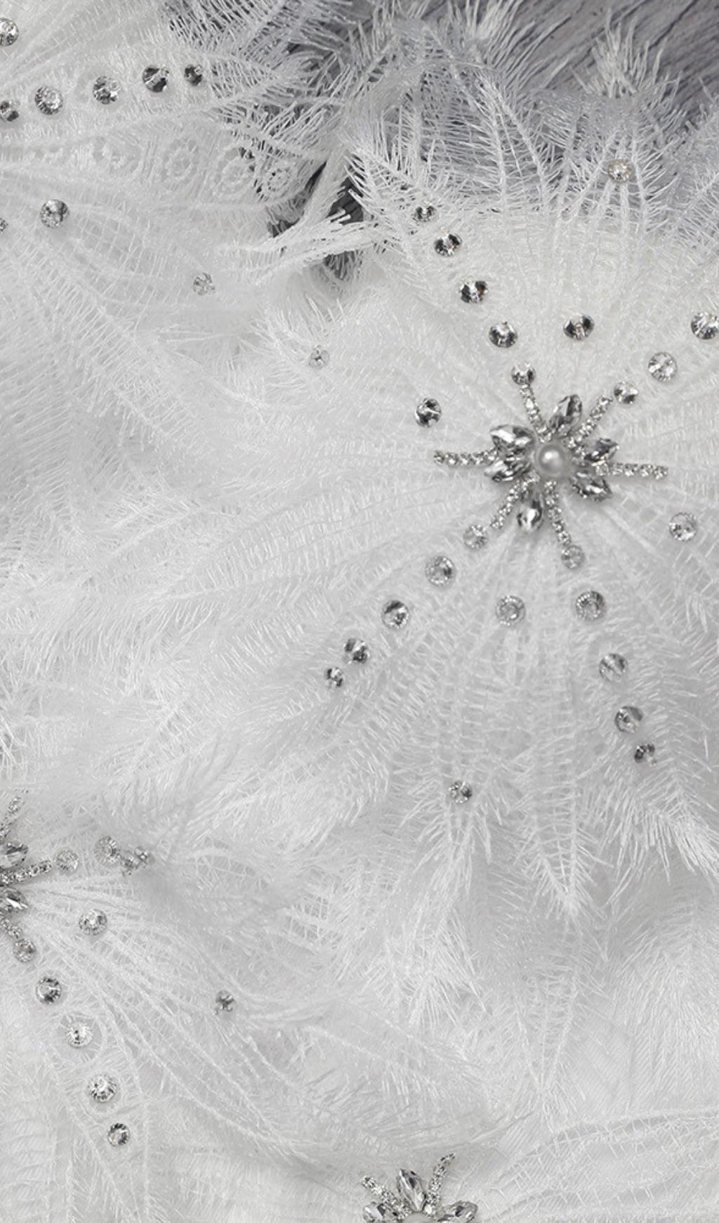 DIAMOND FEATHER CORSET TOP IN WHITE