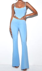 CORSET CAMISOLE TWO-PIECE SUIT IN BLUE