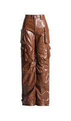 LEATHER PANTS IN BROWN