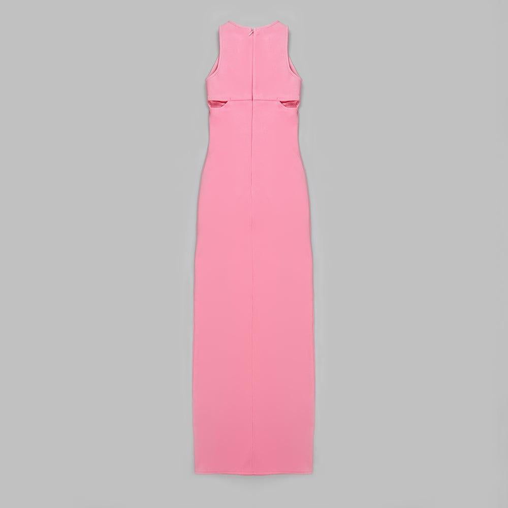 STRAPLESS CUT OUT MAXI DRESS IN PINK