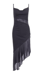 STRAP BODYCON MIDI DRESS IN BLACK