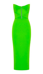 CUT OUT STRAPLESS MIDI DRESS