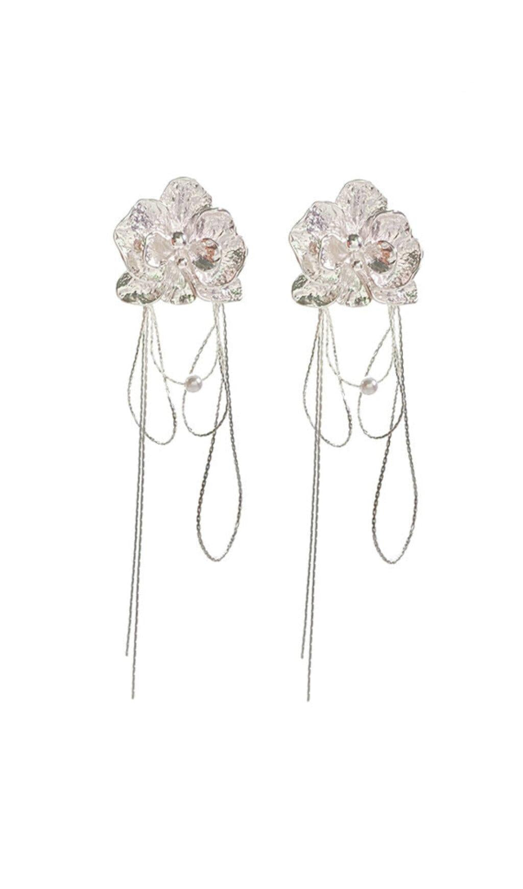 WHITE BUTTERFLY ORCHID EARRINGS