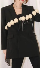 FLOWERS CHAIN BLACK BLAZER