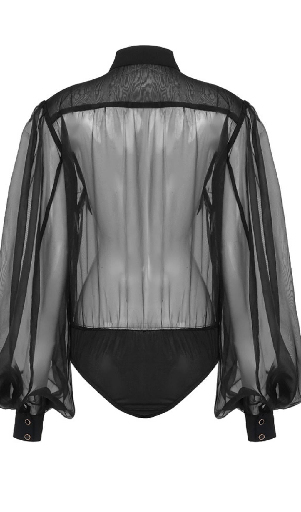 LONG SLEEVE MESH TOP