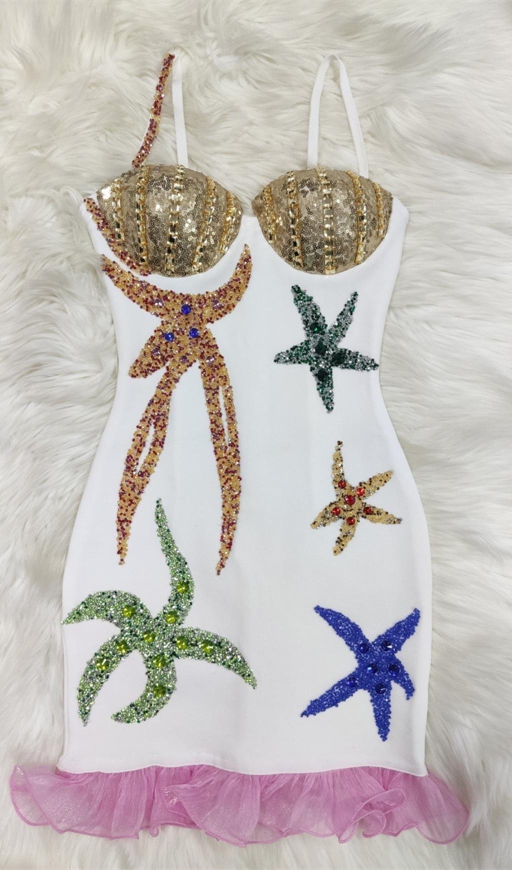 STARFISH BANDAGE MINI DRESS