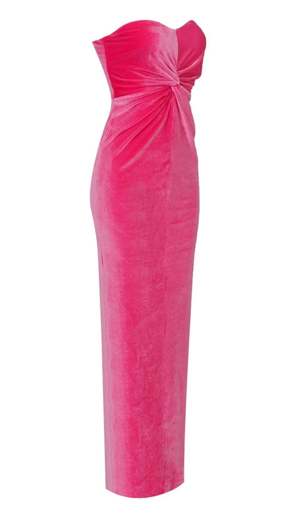 STRAPLESS MAXI DRESSES IN PINK