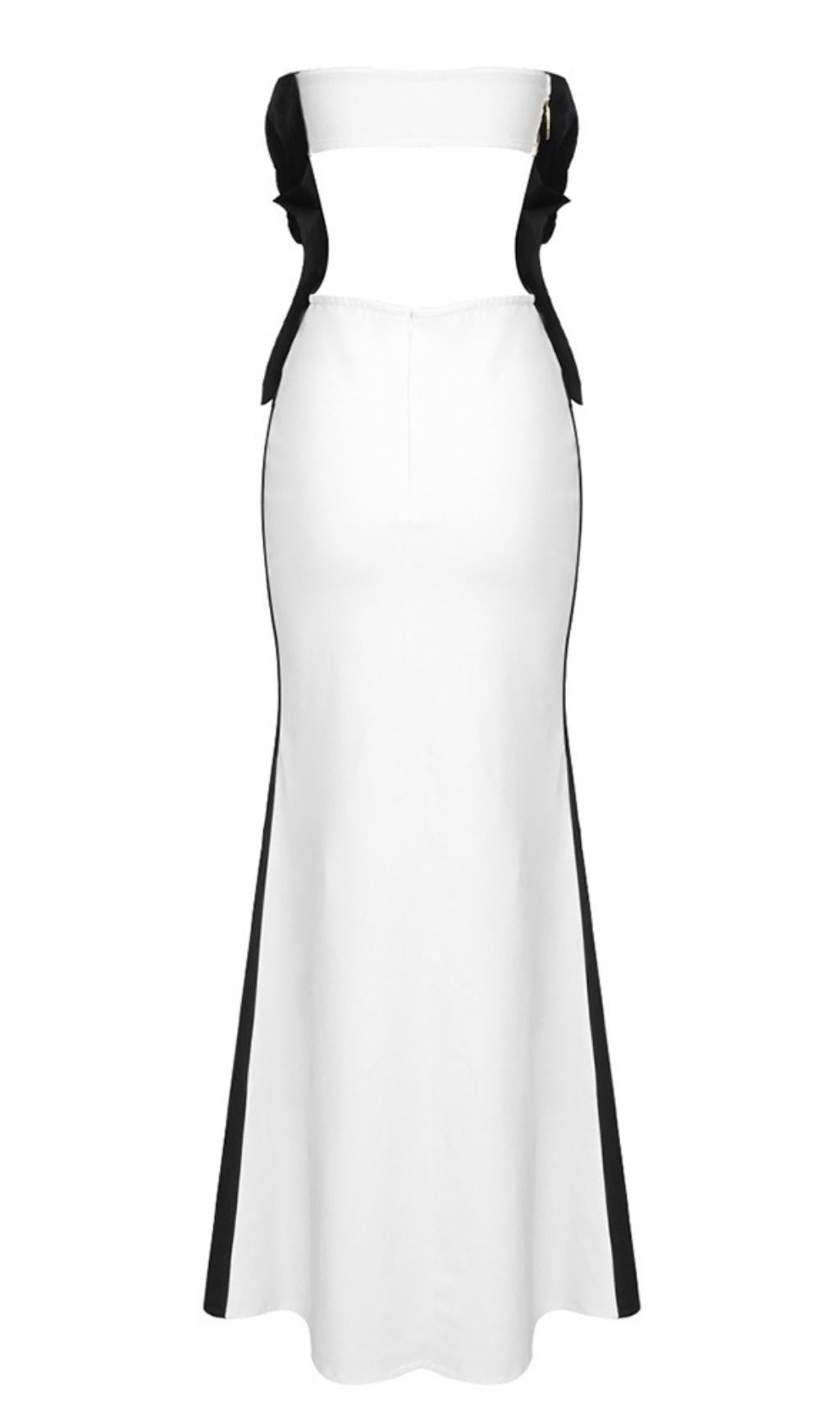 STRAPLESS CUT OUT MAXI DRESS